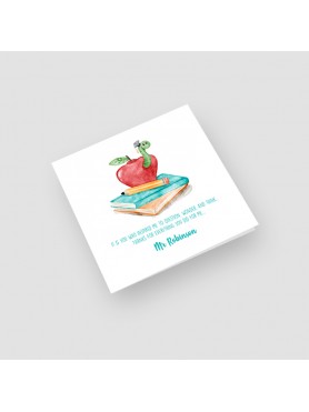 Apple Pencil Book Teacher Card